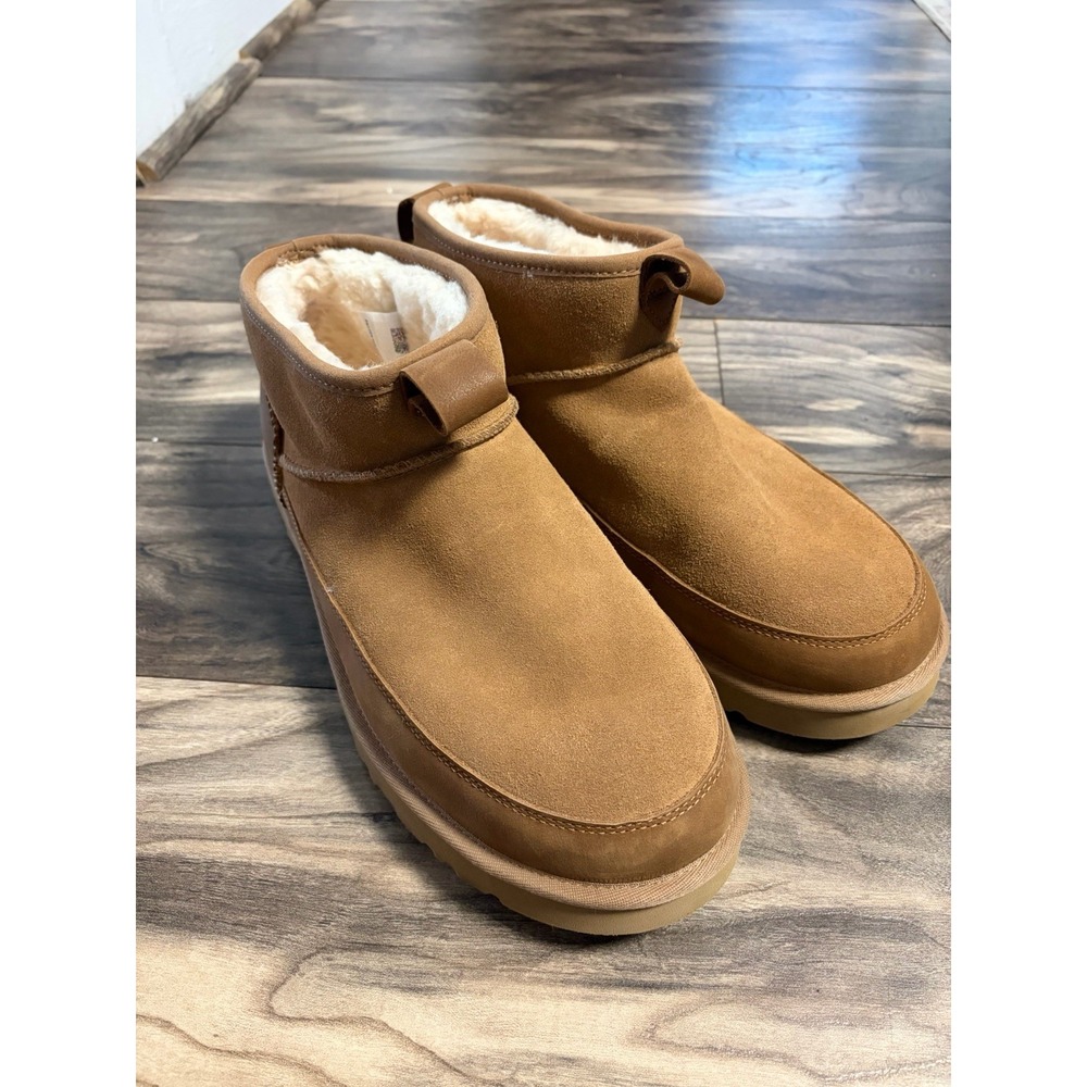 UGG Classic Ultra Mini Boots Chestnut Brown Men's 12 Shearling Ankle Boots